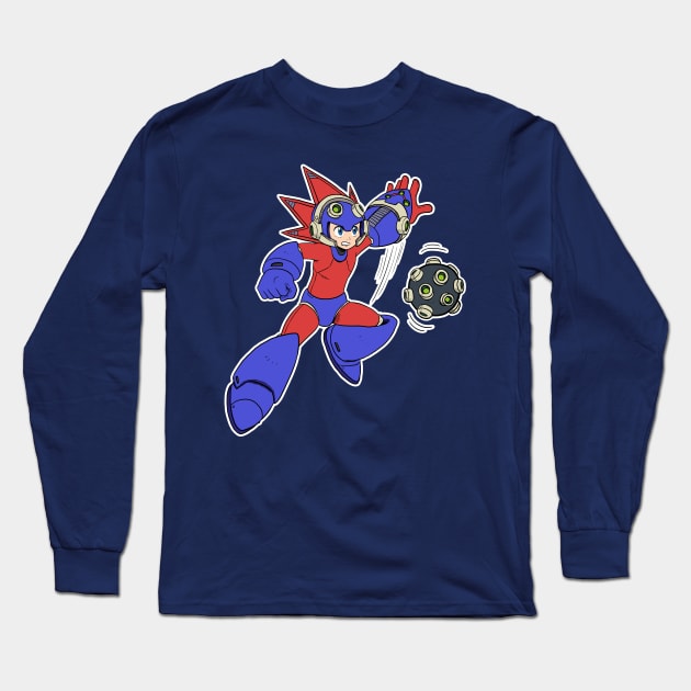 MEGAMAN CHAIN BLAST Long Sleeve T-Shirt by IanDimas